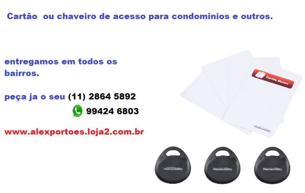 chaveiro e cartão de acesso rfid